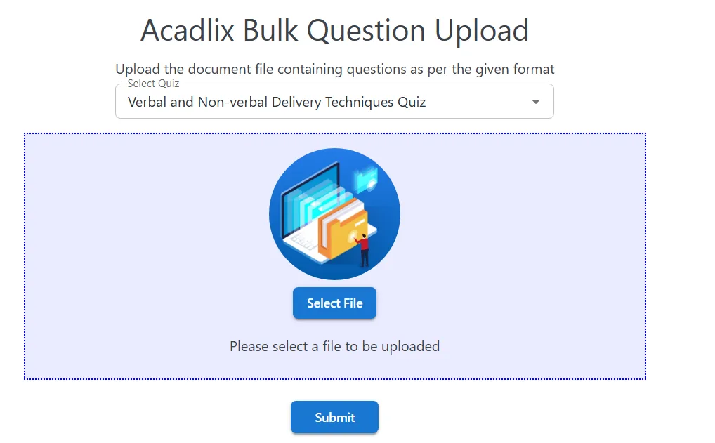 Bulk Question Upload for acadlix