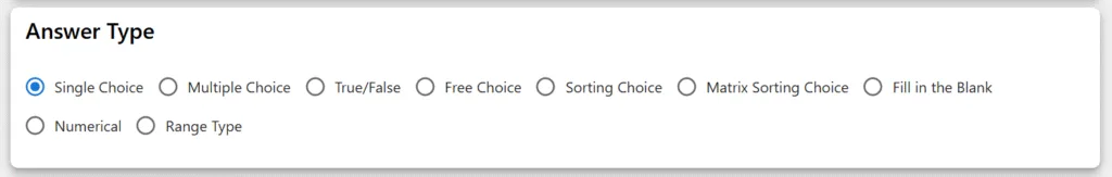 Acadlix Question Type 