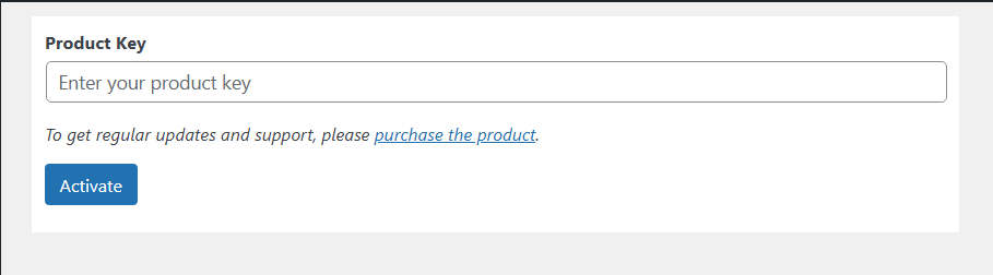 Enter license Key