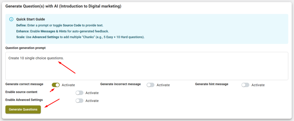 AI quiz generator wordpress