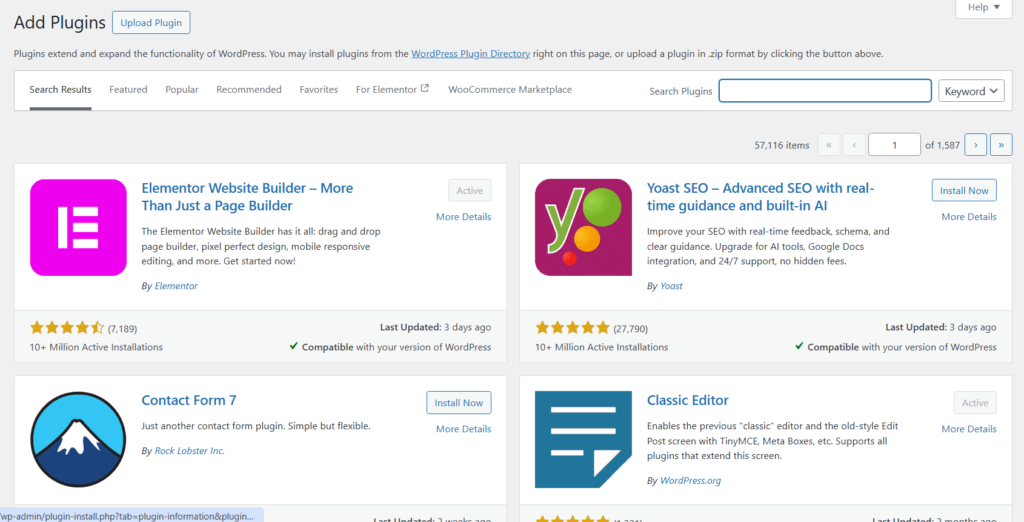 Add plugin page wordpress
