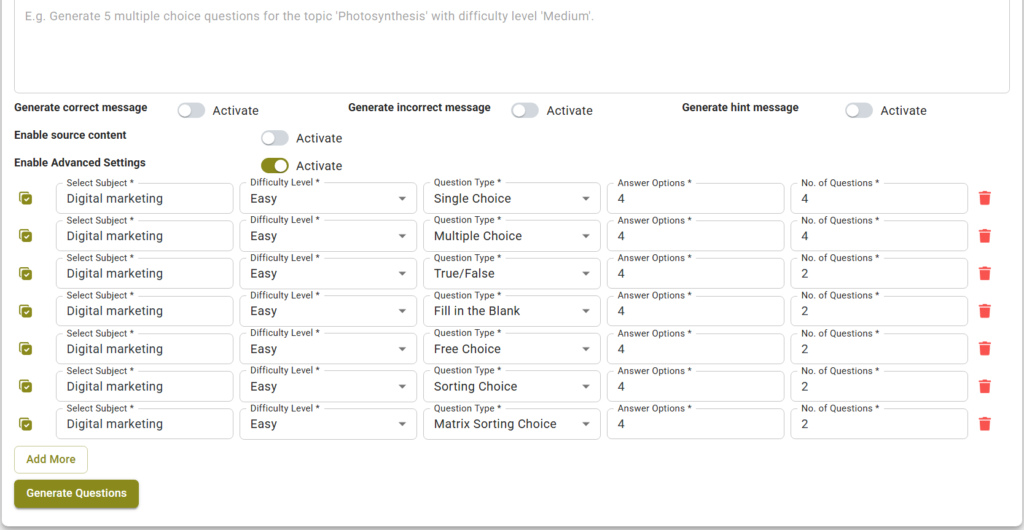 Advanced AI question Generator WordPress