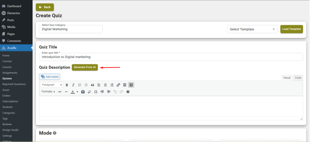 Advanced AI Quiz generator for WordPress