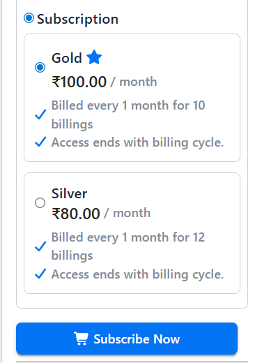Subscription Plans