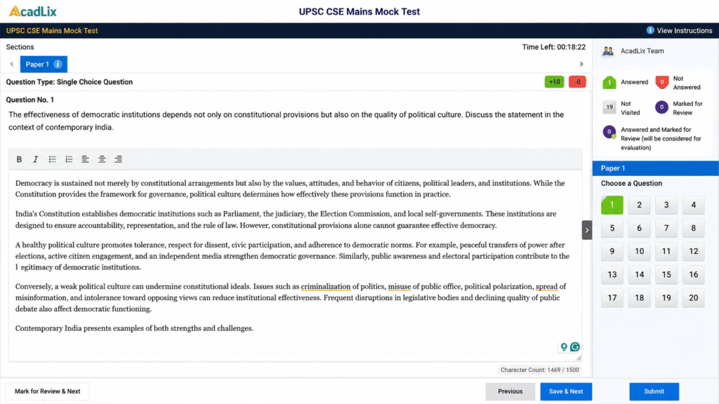 UPSC CSE mains exam question