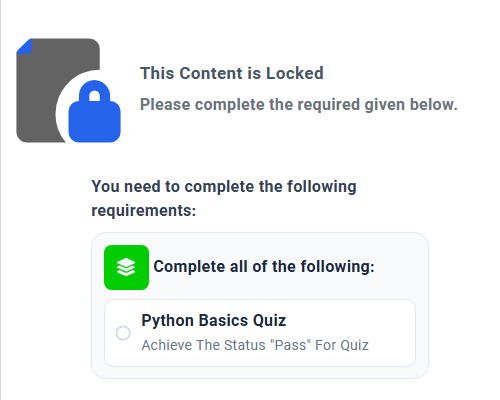 Pass Quiz to view lesson