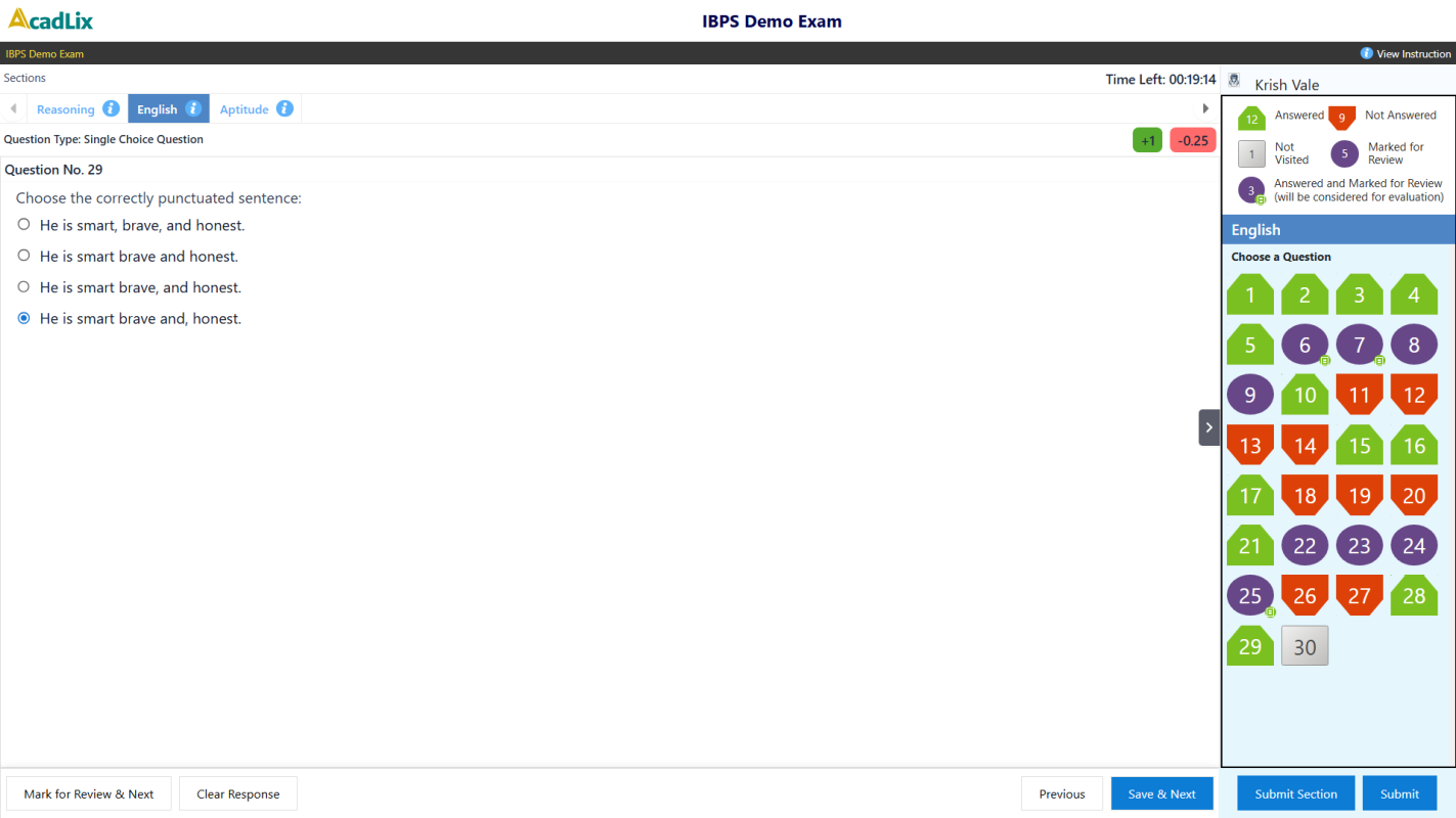 Acadlix Mock test Exam Demo